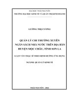 Quản lý chi thường xuyên ngân sách nhà nước trên địa bàn huyện mộc châu, tỉnh sơn la