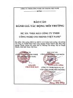 Báo cáo ĐTM Dự án: “NHÀ MÁY CÔNG TY TNHH CÔNG NGHỆ UNITREND (VIỆT NAM)”