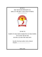 NGHIÊN CỨU HOẠT ĐỘNG MARKETING SẢN PHẨM THÔNG TIN TẠI THƯ VIỆN HÀ NỘI