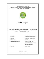 Ứng dụng kỹ thuật realtime pcr phát hiện asfv