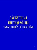 CÁC KỸ THUẬTTHU THẬP SỐ LIỆUTRONG NGHIÊN CỨU ĐỊNH TÍNH