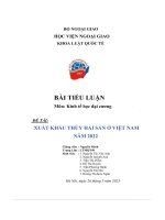 Bài tiểu luận kinh tế học đại cương xuất khẩu thủy hải sản ở việt nam năm 2022