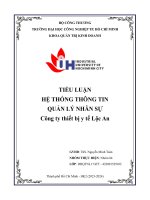 TIỂU LUẬN HỆ THỐNG THÔNG TIN QUẢN LÝ NHÂN SỰ CÔNG TY THIẾT BỊ Y TẾ LỘC AN