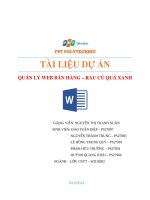 Tài liệu dự án quản lý web bán hàng – rau củ quả xanh
