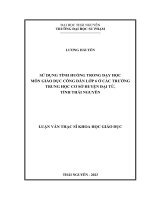 Sử dụng tình huống trong dạy học môn giáo dục công dân lớp 6 ở các trường trung học cơ sở huyện đại từ, tỉnh thái nguyên
