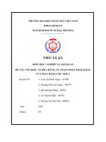 Tiểu luận môn học nghiệp vụ hải quan đề tài tìm hiểu về bộ chứng từ giao nhận nhập khẩu của mặt hàng cốc nhựa