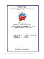 Tiểu luận quan hệ kinh tế quốc tế chủ đề sự tham gia của việt nam vào các hiệp định thương mại tự do