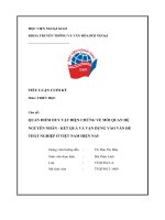 Quan điểm duy vật biện chứng về mối quan hệ nguyên nhân   kết quả và vận dụng vào vấn đề thất nghiệp ở việt nam hiện nay