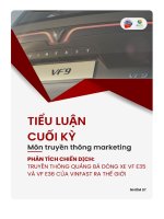 Phân tích chiến dịch truyền thông quảng bá dòng xe vf e35 và e36 của vinfast ra thế giớ