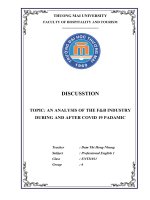 Discusstiontopic an analysis of thefbindustryduring and after covid19 padamic