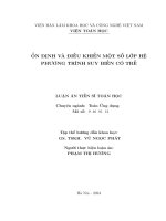 Ổn định và điều khiển một số lớp hệ phương trình suy biến có trễ