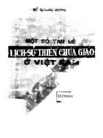 Một số vấn đề về lịch sử thiên chúa giáo ở việt nam