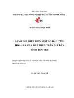 Đánh giá diễn biến một số đặc tính hóa   lý của đất phèn trên địa bàn tỉnh bến tre