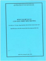 Báo cáo đề xuất cấp Giấy phép môi trường Dự án “Cải tạo, nâng cấp Bệnh viện Đa khoa huyện Quốc Oai”