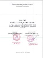 Báo cáo đánh giá tác động môi trường dự án “Nhà máy điện tử BYD Việt Nam”