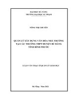 Quản lý xây dựng văn hóa nhà trường tại các trường thpt huyện bù đăng tỉnh bình phước