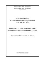Ảnh hưởng của công nghệ 4 0 đối với sự phát triển ngôn ngữ của nhóm trẻ 2   3 tuổi