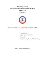 Báo cáo môn luật hôn nhân và gia đình