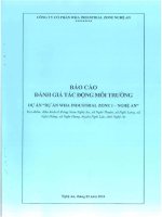 BÁO CÁO ĐÁNH GIÁ TÁC ĐỘNG MÔI TRƯỜNG DỰ ÁN WHA INDUSTRIAL ZONE 1 NGHỆ AN