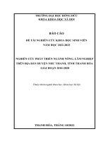 Nghiên cứu phát triển ngành nông, lâm nghiệp trên địa bàn huyện như thanh, tỉnh thanh hóa giai đoạn 2010 2020