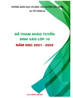 Đề tham khảo tuyển sinh vào lớp 10 năm học 2021   2022 môn toán