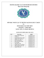 Môn học pháp luật về thương mại hàng hoá và dịch vụ buổi thảo luận thứ nhất chương 1  nhập môn