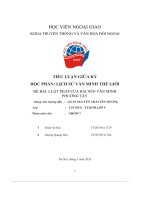 Tiểu luận giữa kỳ lịch sử văn minh thế giới đề bài  luật pháp của hai nền văn minh phương tây