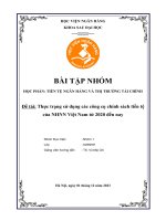 Đề tài thực trạng sử dụng các công cụ chính sách tiền tệ của nhnn việt nam từ 2020 đến nay