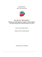 Bài thuyết trình nhóm 1 đề bài cơ chế trọng tài phúc thẩm trong cơ chế giải quyết tranh chấp của wto