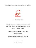 Tóm tắt đề án nghiên cứu xây dựng hệ thống tự động tổng hợp thông tin về dịch bệnh sử dụng scrapy framework