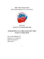 Báo cáo lịch sử văn minh thế giới ảnh hưởng của nho giáo lên việt nam và nhật bản
