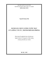 Đánh giá chất lượng nước mặt cửa sông văn úc, thành phố hải phòng