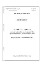 Thực hiện chính sách giảm nghèo bền vững tạihuyện bình chánh, thành phố hồ chí minh