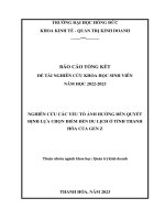 Nghiên cứu các yếu tố ảnh hưởng đến quyết định lựa chọn điểm đến du lịch ở tỉnh thanh hóa của gen z