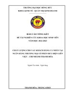 Chất lượng cho vay khách hàng cá nhân tại ngân hàng thương mại cổ phần bưu điện liên việt – chi nhánh thanh hóa
