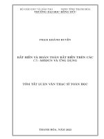 Luận văn bất biến và hoàn toàn bất biến trên các cs−môđun và ứng dụng