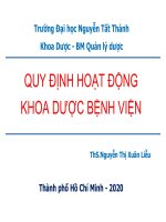 Bài 2. Quy Định Hoạt Động của Khoa Dược Bệnh Viện