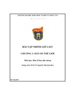 Bài tập nhóm giữa kỳ chương 3 dân số thế giới