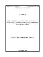 Giải pháp thúc đẩy hoạt động chuyển đổi số của doanh nghiệp nhỏ và vừa trong lĩnh vực nông nghiệp trên địa bàn tỉnh thanh hoá