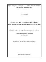 Nâng cao chất lượng đội ngũ cán bộ, công chức ngành thanh tra tỉnh thanh hóa