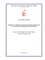 NGHIÊN CỨU PHƯƠNG PHÁP NHẬN DIỆN KHUÔN MẶT VÀ ỨNG DỤNG CHO ĐIỂM DANH SINH VIÊN