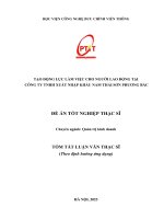 TẠO ĐỘNG LỰC LÀM VIỆC CHO NGƯỜI LAO ĐỘNG TẠI CÔNG TY TNHH XUẤT NHẬP KHẨU NAM THÁI SƠN PHƯƠNG BẮC