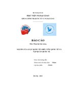 Báo cáo pháp luật đại cương nguồn của luật quốc tế  điều ước quốc tế và tập quán quốc tế