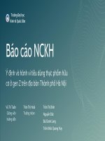 Báo cáo nckh ý định và hành vi tiêu dùng thực phẩm hữu cơ ở gen z trên địa bàn thành phố hà nội