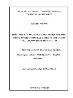 Phát triển kỹ năng nói và nghe cho học sinh lớp 7 trong dạy học trình bày ý kiến về một vấn đề theo chương trình môn ngữ văn