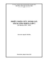 Phiếu nhận xét, dánh giá sách giáo khoa lớp 5 chị hiền (1)