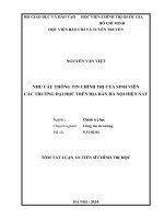 Tóm tắt: Nhu cầu thông tin chính trị của sinh viên các trường đại học trên địa bàn Hà Nội hiện nay