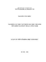 Tạo động lực học tập trong dạy học cho sinh viên khối ngành kỹ thuật, công nghệ