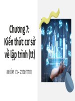 Chương 7 kiến thức cơ sở về lập trình (tt) các kiểu dữ liệu cơ bản và miền giá trị