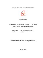 Nghiên cứu công nghệ X-G PON và đề xuất triển khao tại tỉnh Chăm Pa Sắc